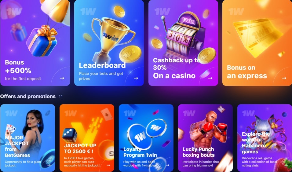 1Win Casino Bonuses and Promotions