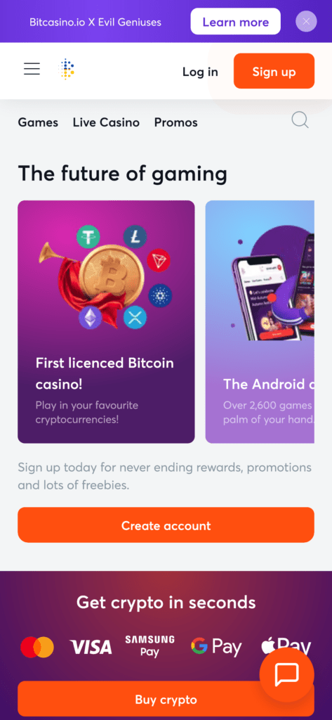 When it comes to banking, BitCasino.io provides